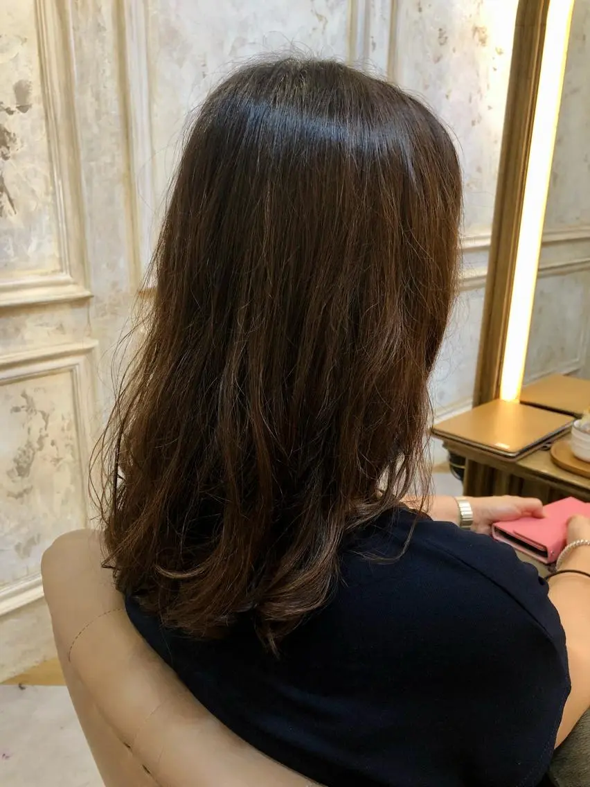 セミロング パーマ デジタルパーマ 鷺沼駅徒歩1分 キシタクのヘアスタイル