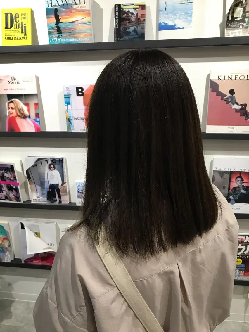 ミディアム カラー 髪質改善 酸性ストレート 川崎 龍馬のヘアスタイル