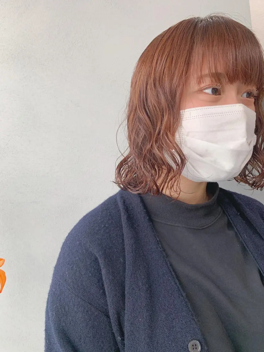 ミディアム パーマ ボブパーマコテ巻き風 パーマNo1深江秀平のヘアスタイル