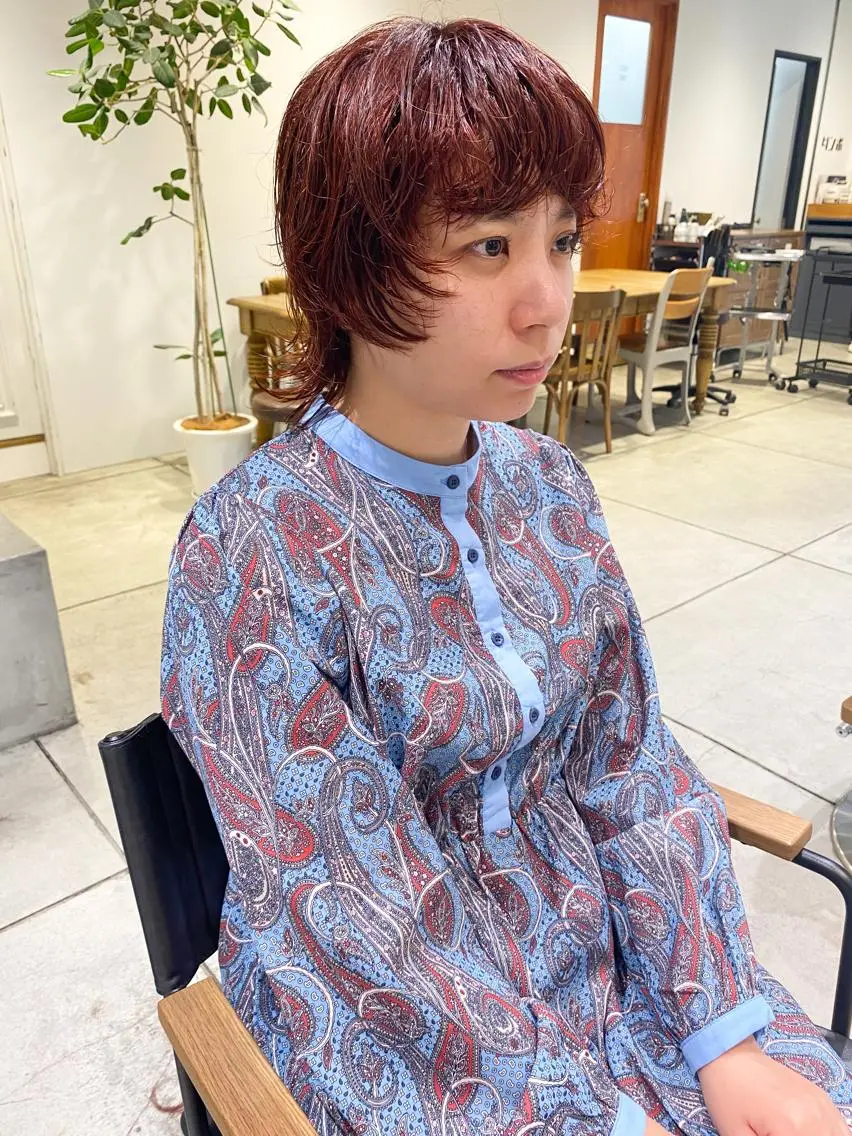ミディアム カラー パーマ ヘアアレンジ メンズ キッズ ネイル マツエク・マツパ ミディアムパーマ マッシュウルフ マッシュ メンズパーマ メンズウルフカット パーマスタイル🔅 sayacaのヘアスタイル