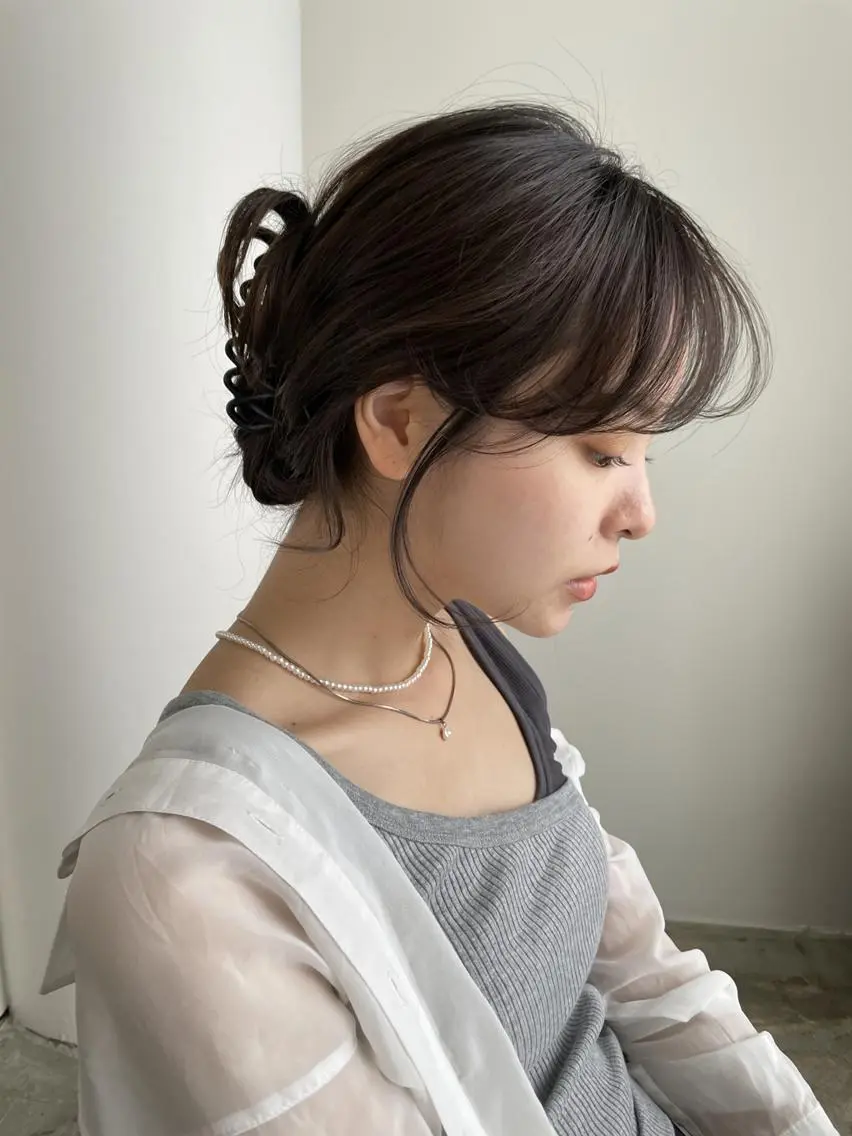 ヘアアレンジ 艶髪 透明感カラー 田中伶奈のヘアスタイル