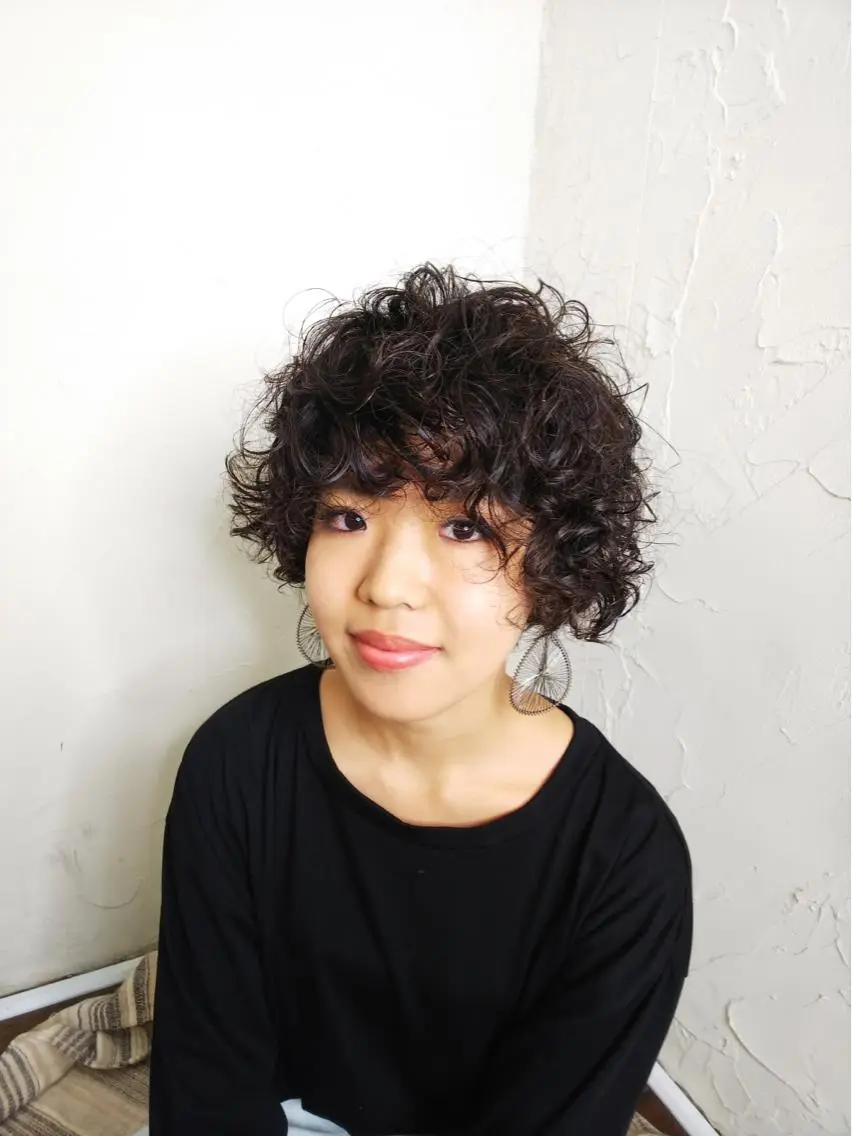 ショート パーマ カット パーマ 🍇おぐら めぐみ🍇のヘアスタイル