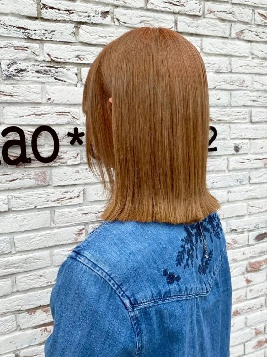 ミディアム ボブ 外ハネヘア カット ヘアカラー トリートメント naoc area2 chie＊奈良生駒市のヘアスタイル