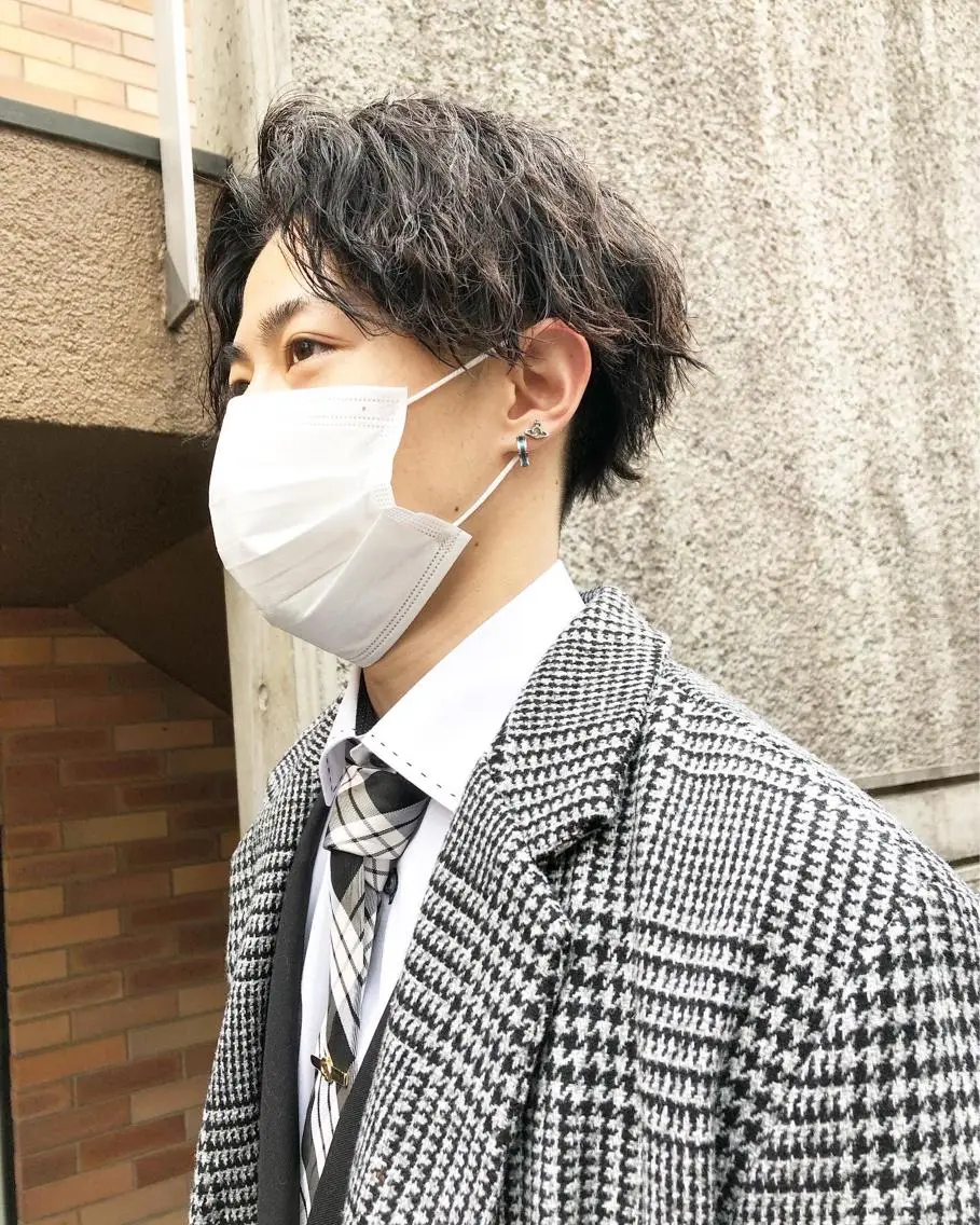 パーマ ヘアアレンジ メンズ センターパート カット パーマ トリートメント ヘアセット メンズ特化✂️栗原 侑也のヘアスタイル