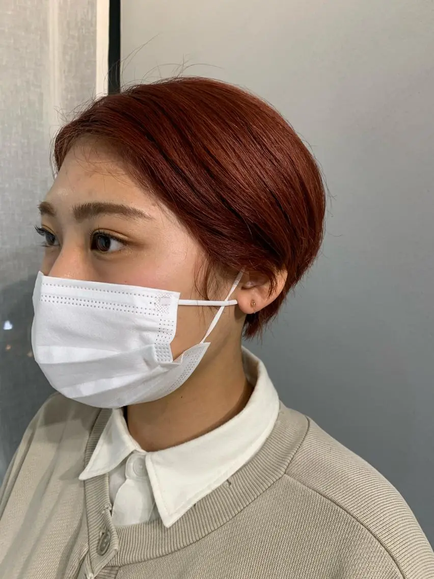 ショート カラー ボブパーマコテ巻き風 パーマNo1深江秀平のヘアスタイル