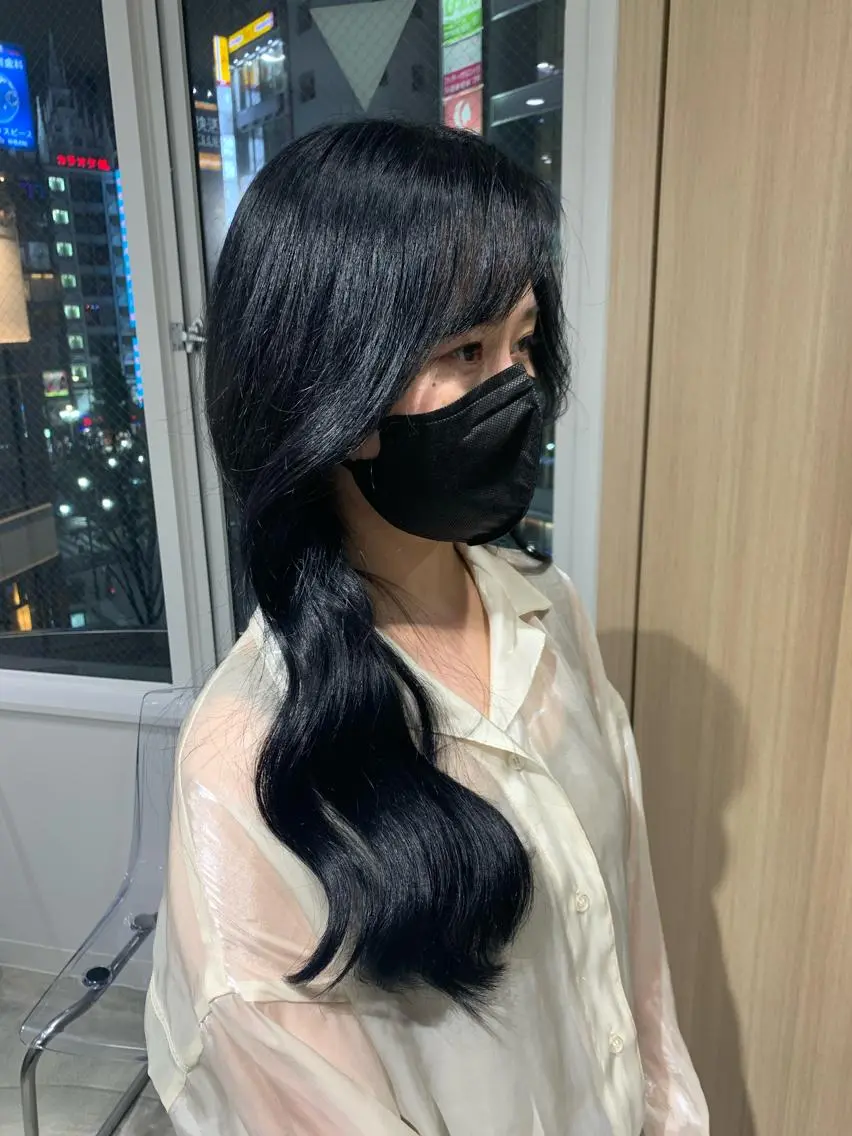 ロング ヘアアレンジ エクステ 韓国風ヘア ロング ヘアカラー エクステ 新宿♥ハッシュカット 暖色カラー♥Unaのヘアスタイル