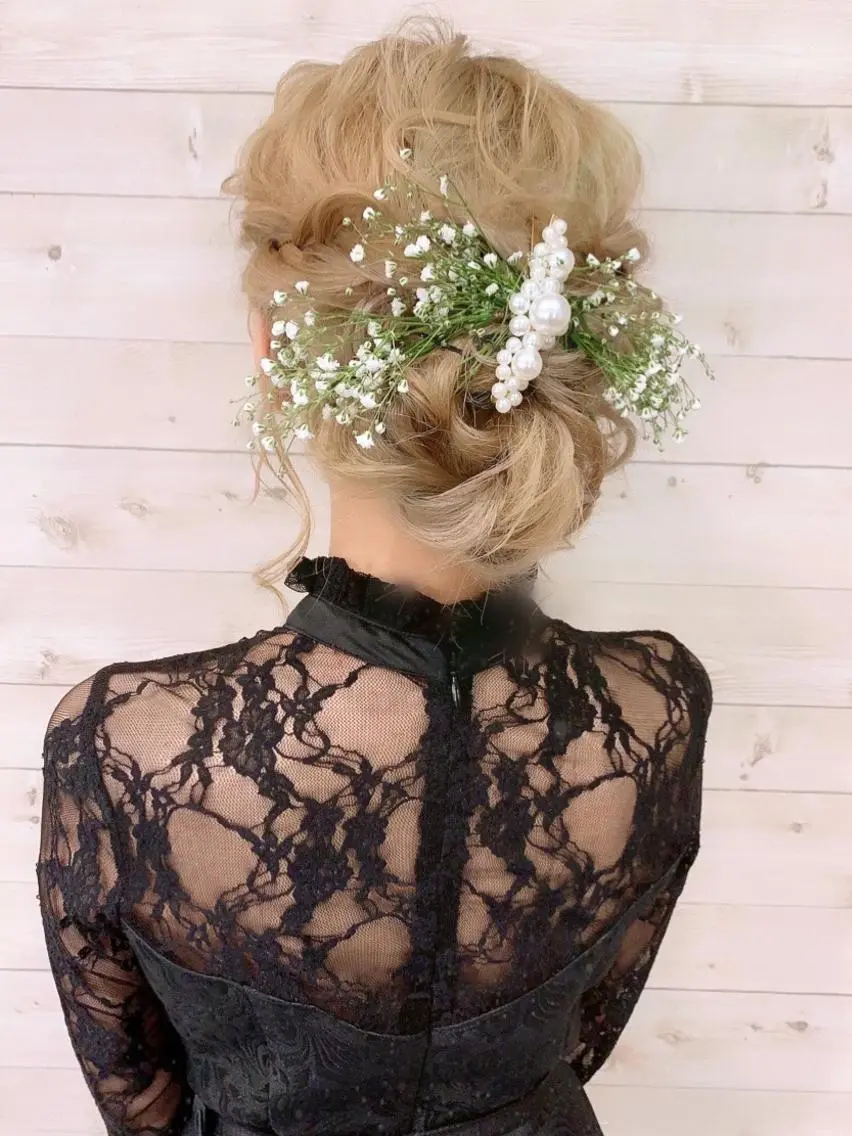 セミロング ヘアアレンジ ヘアメイク エンカレッジのヘアスタイル