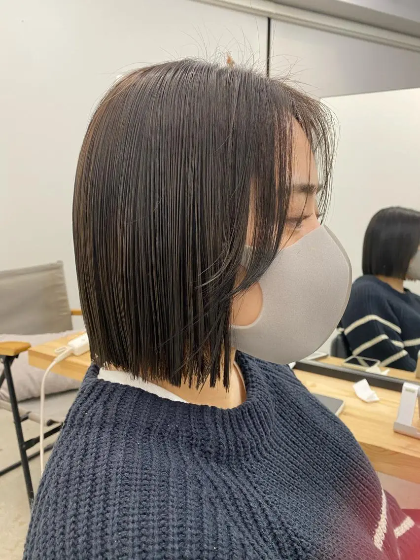 ミディアム カラー 切りっぱなしボブ ボブ Flamme Annaのヘアスタイル