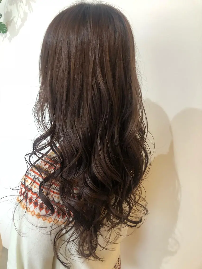 ロング アッシュ パープルカラー ボブ エクステ 外国人風カラー カット ヘアカラー 夜23時まで予約🉑 reverieあきらのヘアスタイル
