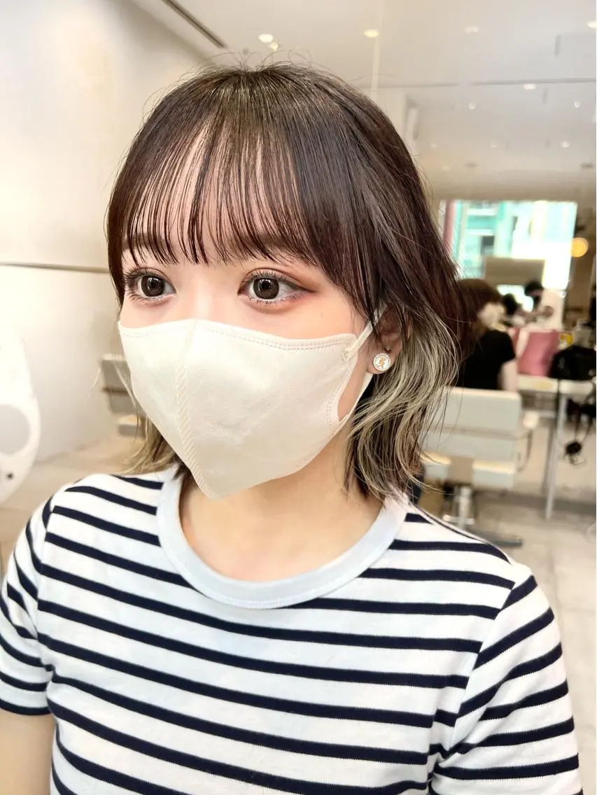 ミディアム カラー ベージュカラー 透明感カラー グレージュ ボブ カット ヘアカラー トリートメント レイヤー専門家 ダブルカラー修のヘアスタイル