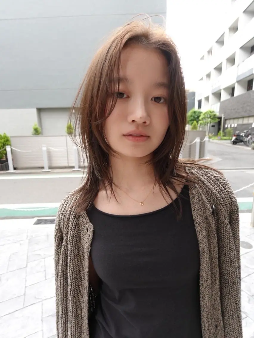 ミディアム カラー パーマ ショートボブ ミディアムパーマ アディクシーカラー ブリーチ ケアブリーチ ヘアカラー CEINE PATHのヘアスタイル