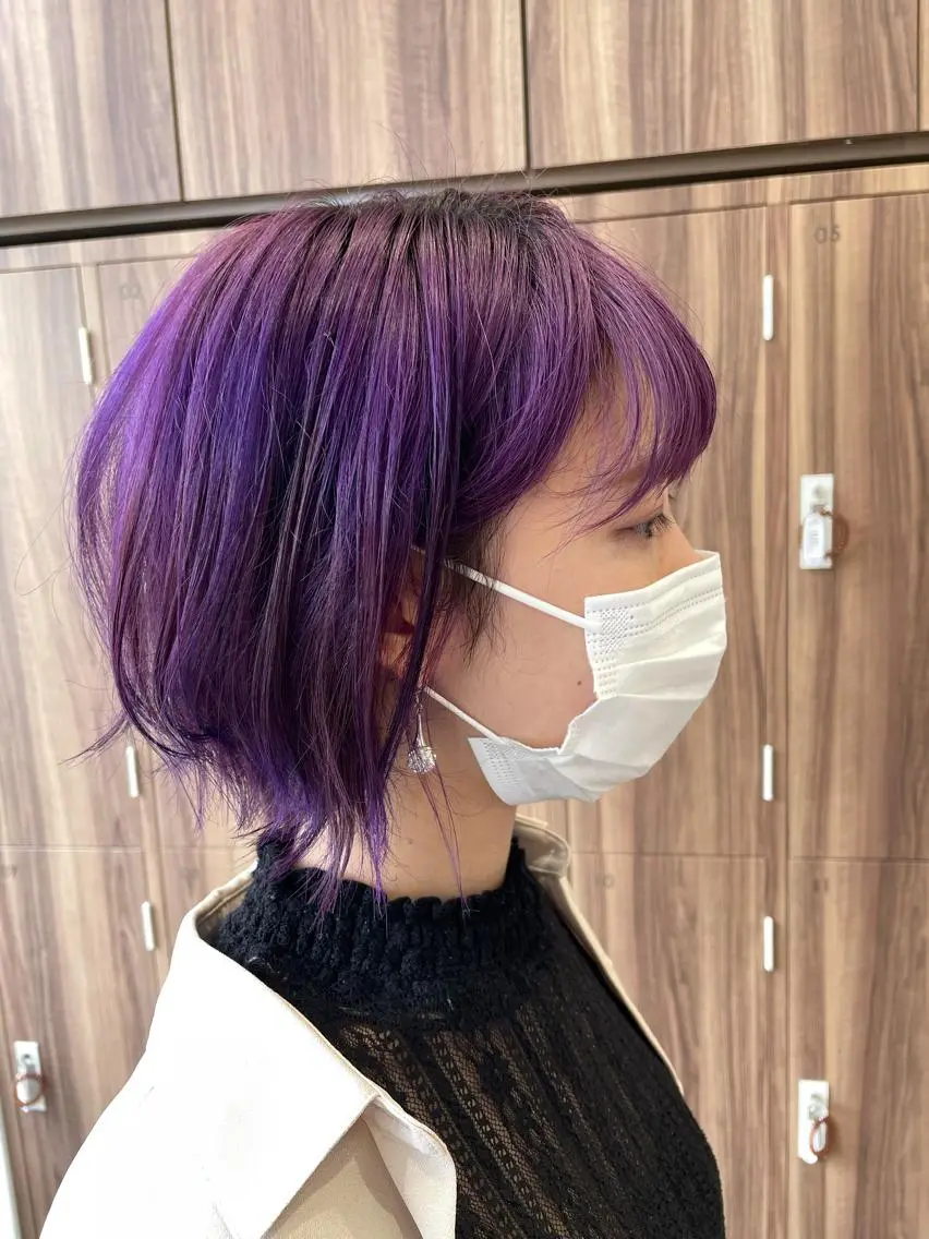ショート カラー パープルカラー ナカタケ ユウのヘアスタイル