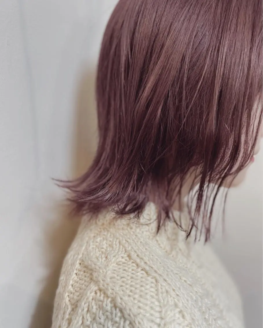 ミディアム カラー パーマ ブラウンカラー ピンクカラー ピンクブラウン 💛🤍U too e’s /店長🧸のヘアスタイル
