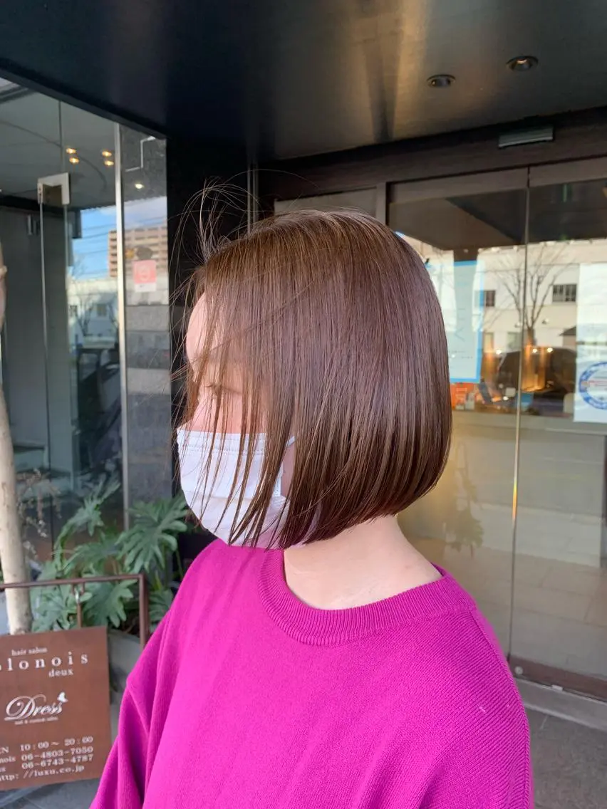 ショート カラー ベージュカラー ボブ カット ヘアカラー ピンクカラー/ mana🎀のヘアスタイル