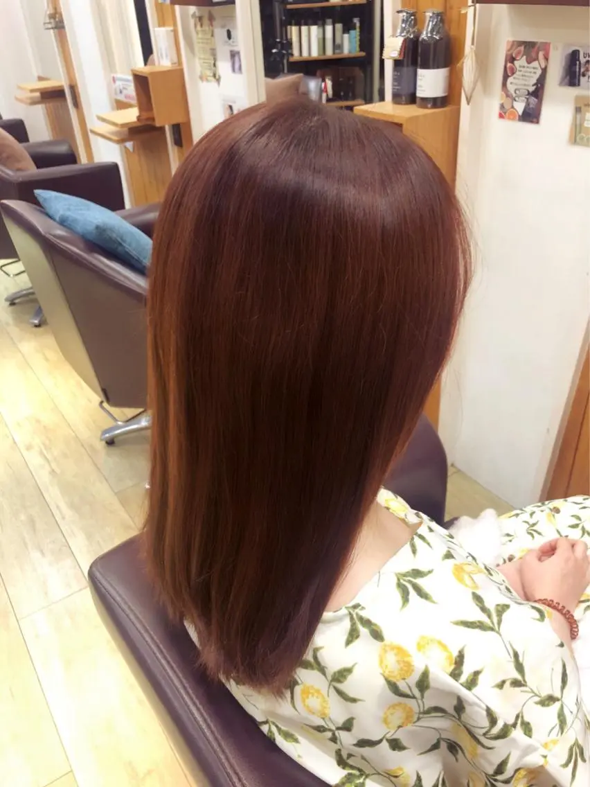 セミロング カラー ピンクカラー mitchy カラーモデル募集中♪のヘアスタイル