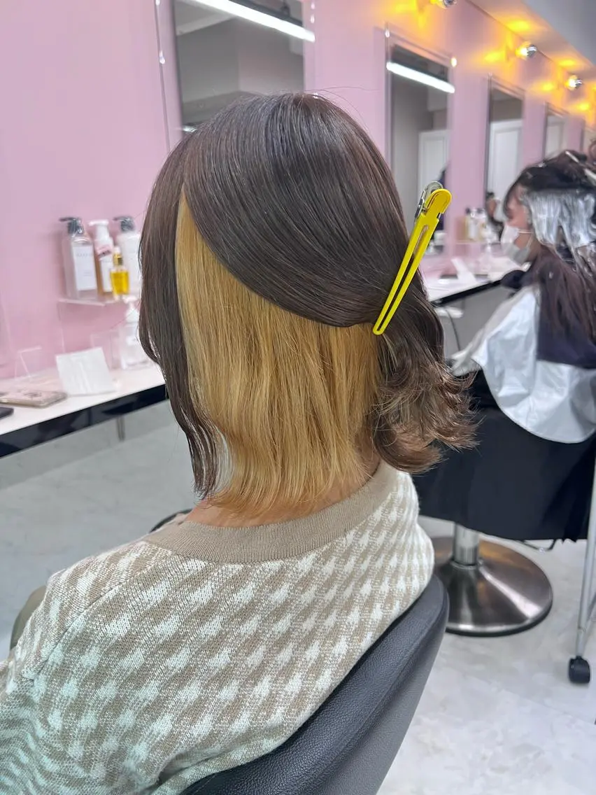 ミディアム カラー ヘアアレンジ カット ヘアカラー トリートメント ヘッドスパ ヘアセット 💕上野美容師☁ ブリーチ💖サワのヘアスタイル