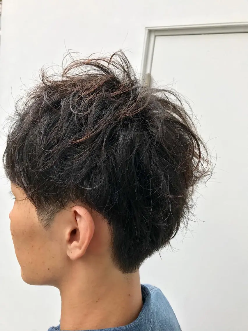 ショート メンズ マッシュ くせ毛 カット パーマ トリートメント 武田 久司のヘアスタイル
