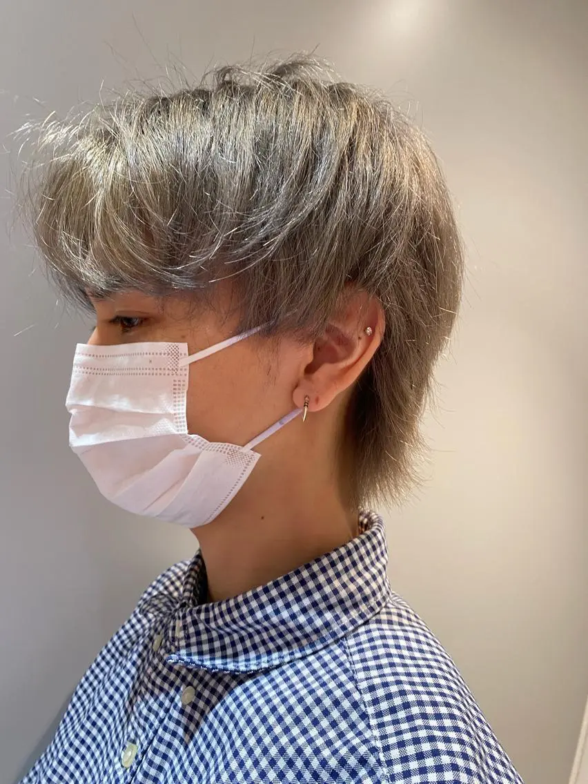 カラー ベージュカラー シルバー シルバーベージュ オスズ 🎀´-のヘアスタイル