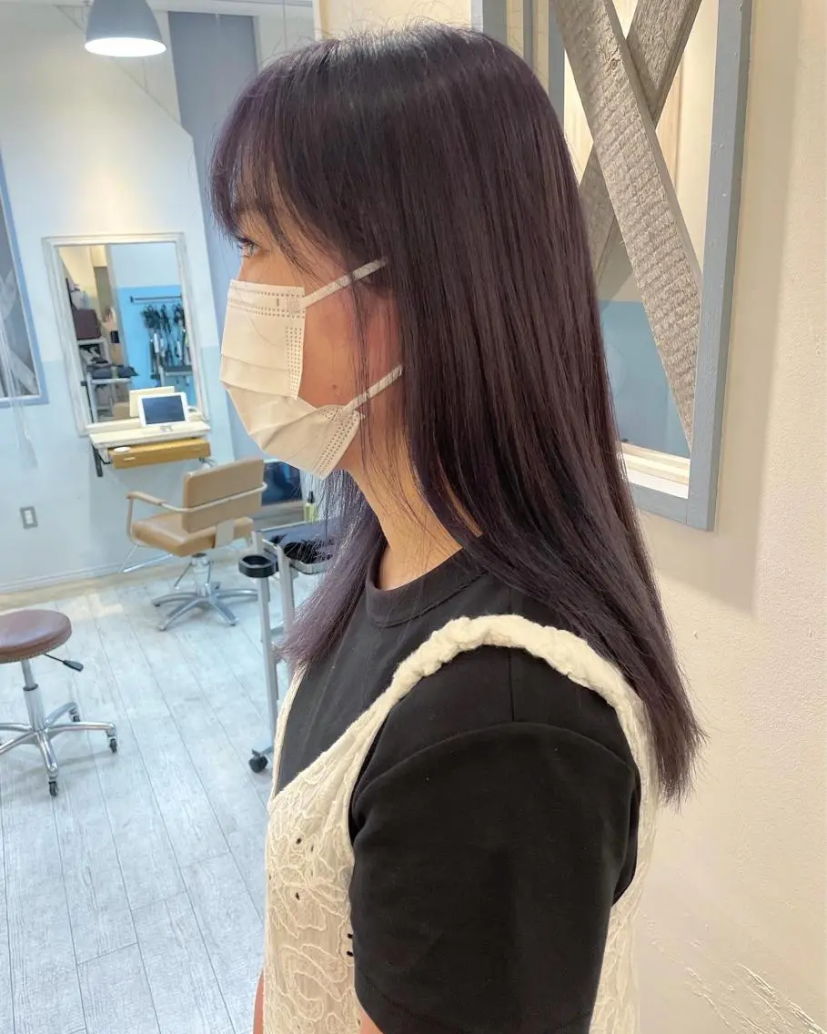 カラー アッシュ ラベンダーカラー ラベンダーアッシュ ヘアカラー トリートメント レイヤー/ボブ/ 顔周り/yukinaのヘアスタイル