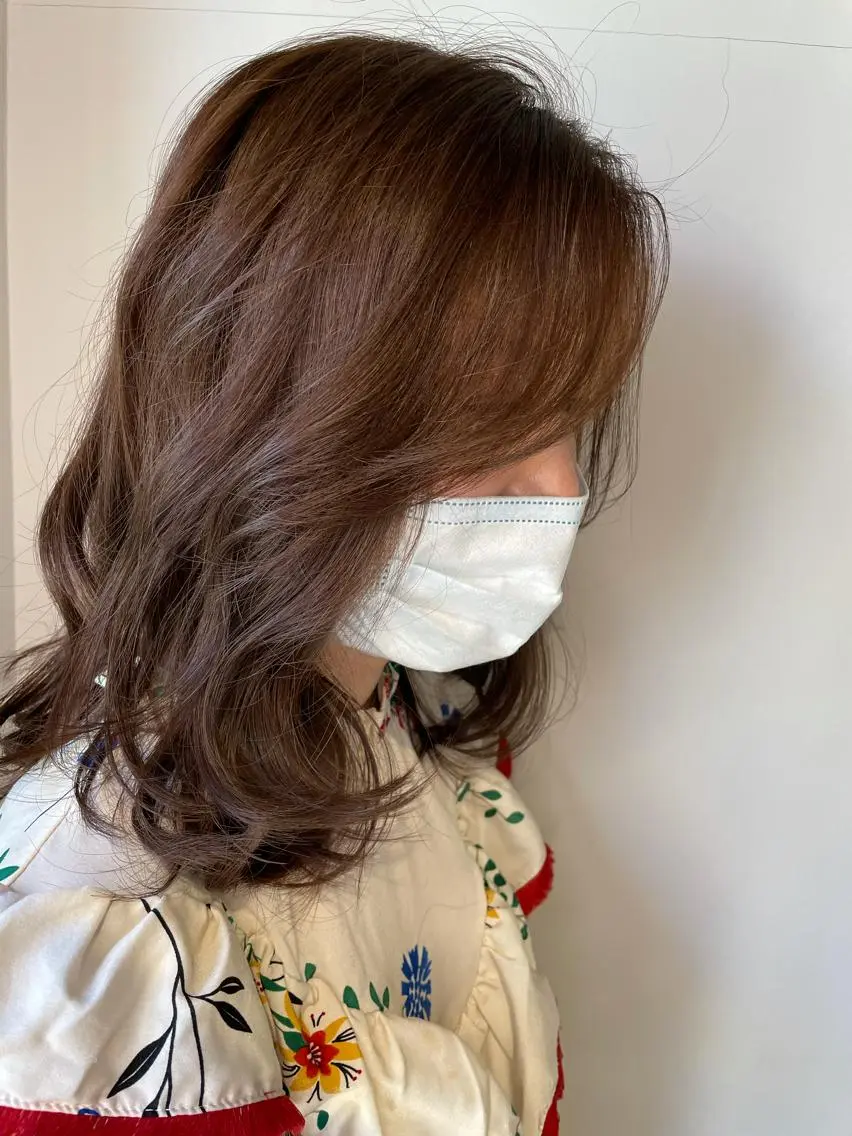 ミディアム カラー 韓国風ヘア ウルフカット レイヤー×髪質改善 ×透明感/杉田 圭のヘアスタイル