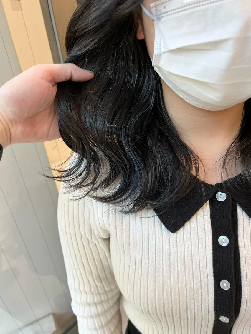 セミロング カラー パーマ ヘアアレンジ メンズ キッズ ネイル マツエク・マツパ アイブロウ 上品＆韓国風 🥀海心🥀のヘアスタイル