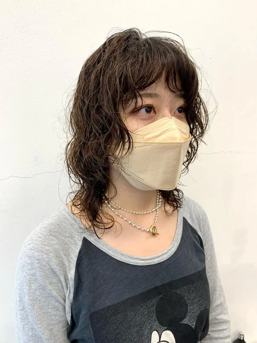 ミディアム パーマ レイヤーカット/艶髪 ✨💭KIRARIのヘアスタイル