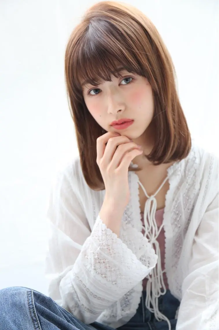 ミディアム カット ヘアカラー 縮毛矯正 トリートメント 💜髪質改善💜韓国 レイヤー💜TAKUのヘアスタイル