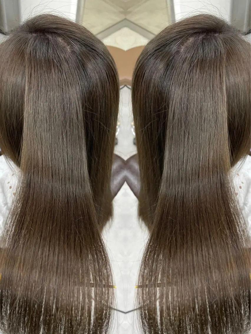 セミロング カラー ブリーチ トリートメント カット ヘアカラー トリートメント 中谷大志朗 学割レイヤーカットのヘアスタイル