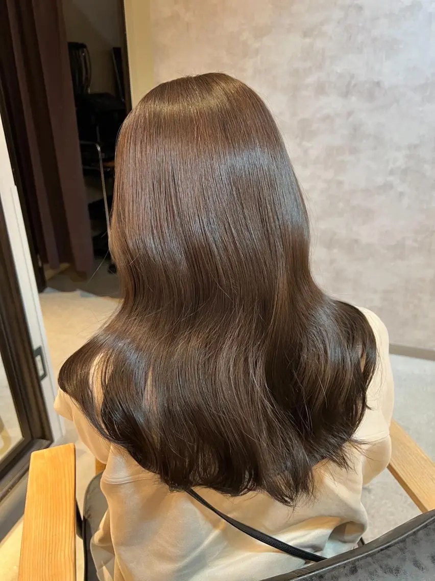 ロング カラー ヘアアレンジ グレージュ ミント 【髪質改善】カラー 韓国ヘア🎀RISAのヘアスタイル