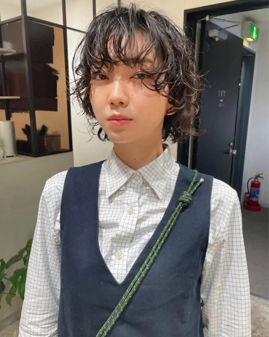 ショート パーマ ボブ ウルフカット カット パーマ トリートメント 村上雅人 ナチュラルモードのヘアスタイル