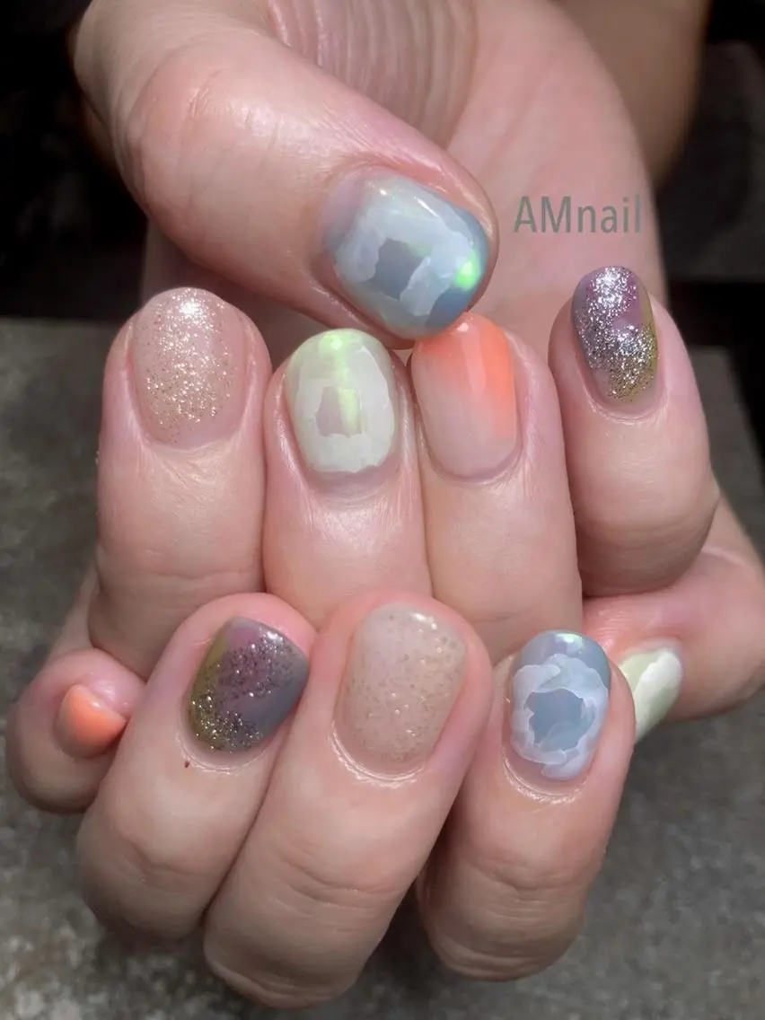 ネイル アートネイル 持ち込み ハンドネイル Am:nail 柏 SUE（スゥ）のネイルデザイン