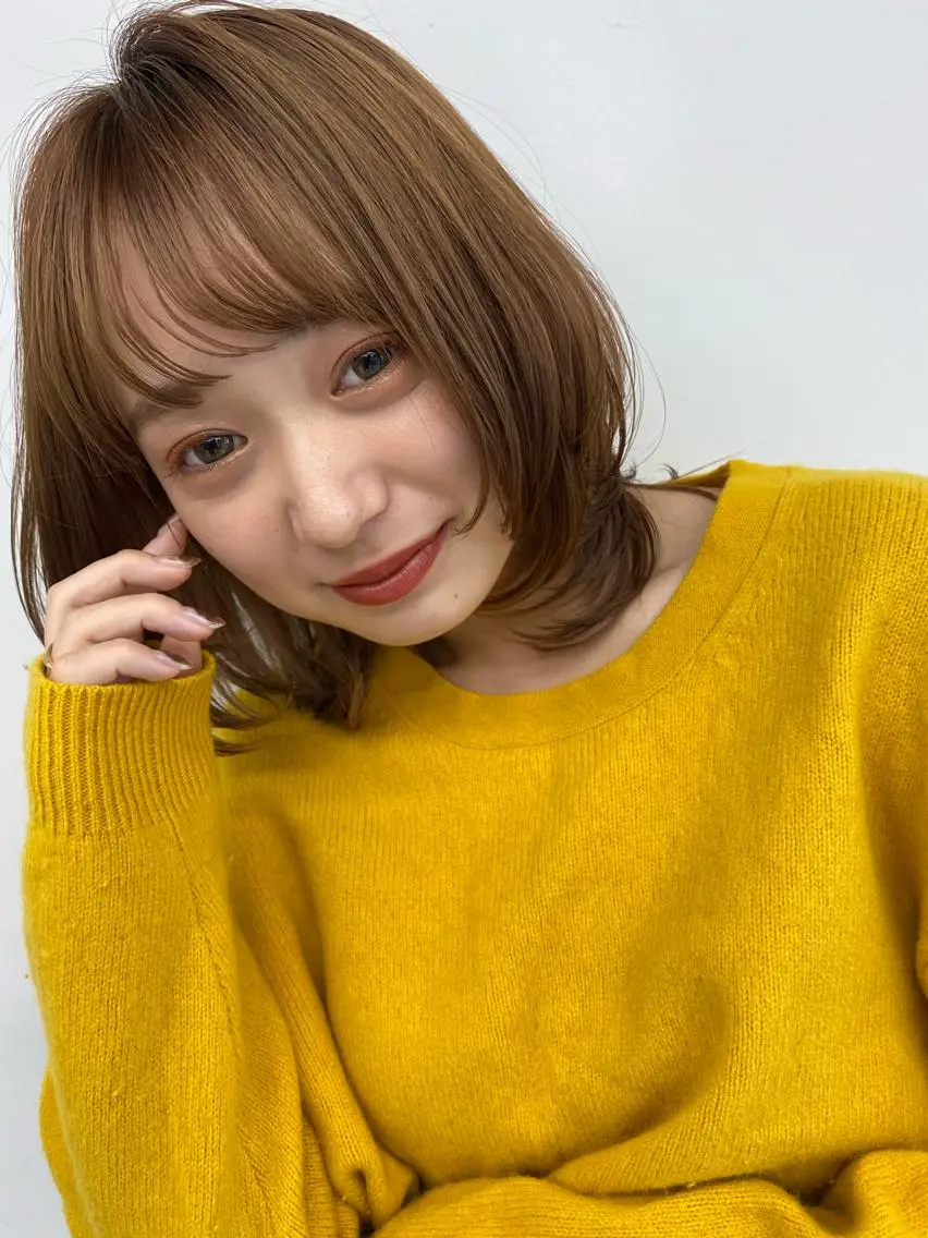 ミディアム カラー カット ヘアカラー トリートメント ✨大人韓国レイヤー ✨吉原 潤✨のヘアスタイル