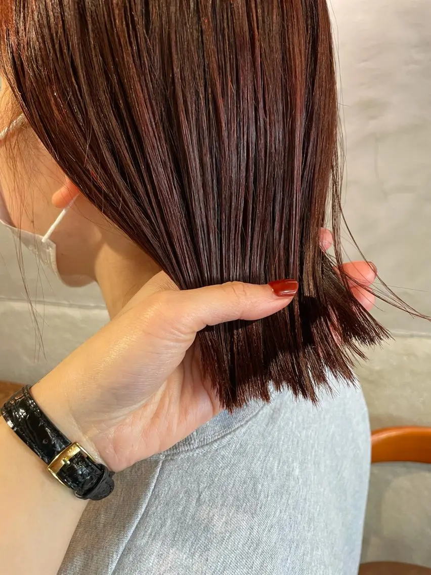 ミディアム カット ヘアカラー トリートメント ayane⭐️ボブ・ ショート・パーマのヘアスタイル