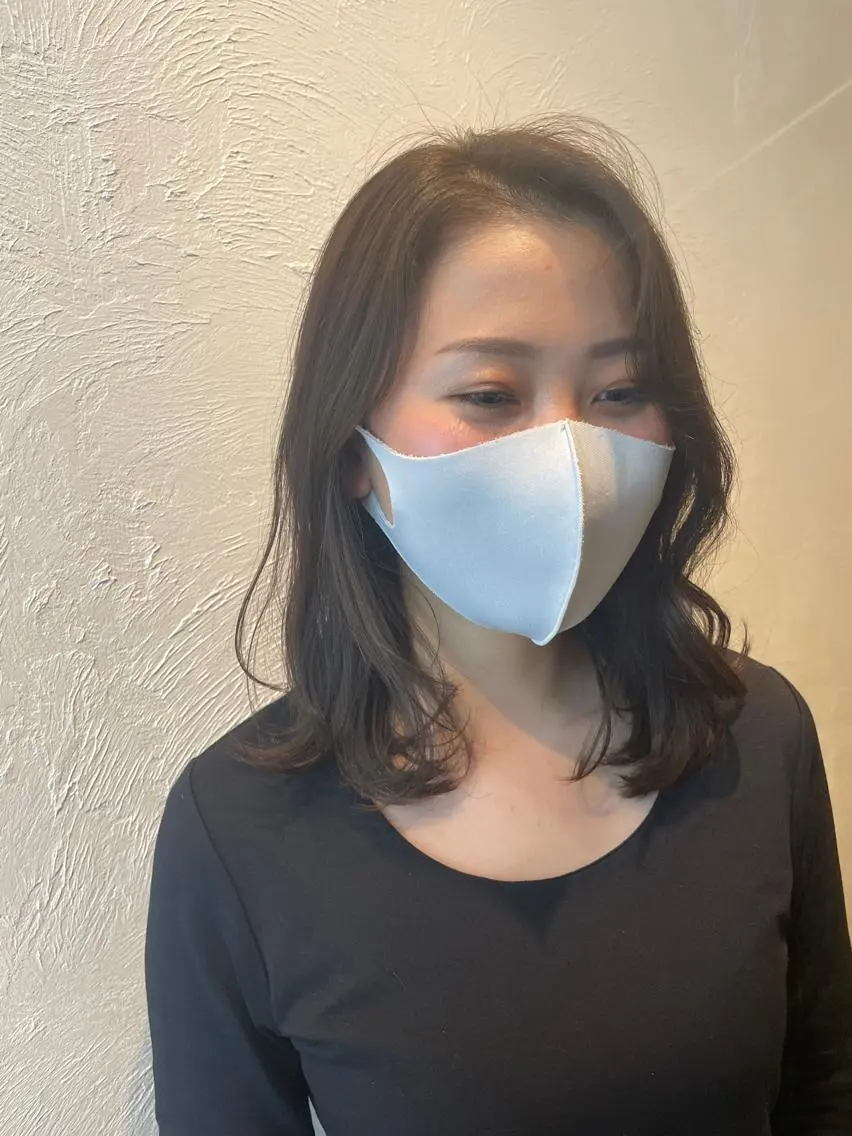 ミディアム カラー ヘアカラー 赤み消しカラー/透 明感カラー/有吉優香のヘアスタイル