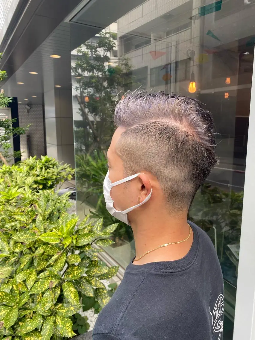 ショート カラー ブリーチ シルバー バイオレットカラー Riganuts王子 Hayato✂︎のヘアスタイル