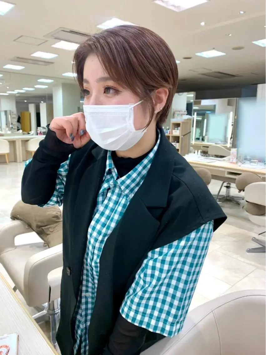 ショート カラー カット ヘアカラー トリートメント ヘアセット 🍒KIKUCHI KANAE🍒のヘアスタイル