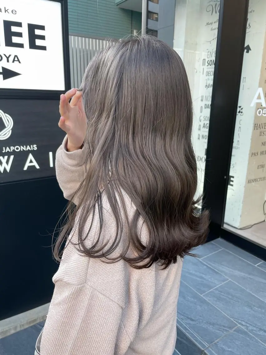 ロング カラー ヘアアレンジ ベージュカラー ブラウンカラー ブラウンベージュ グレージュ マツオカ マコのヘアスタイル