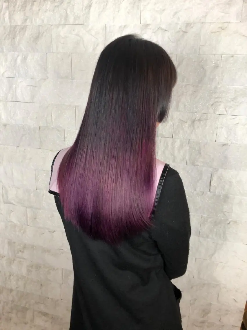 セミロング パープルカラー 6月以降は渋谷で受付 ツダケイタロウのヘアスタイル