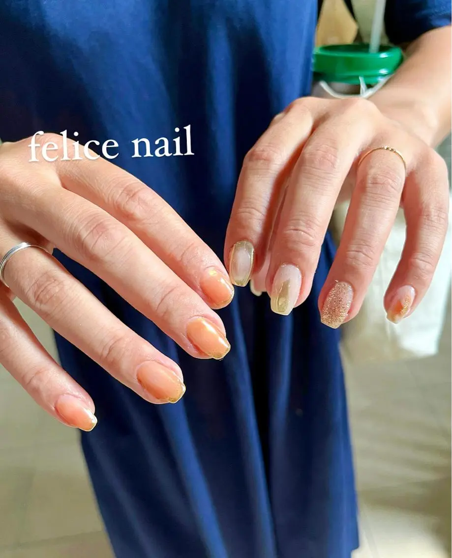 ネイル ジェルネイル マグネットネイル ニュアンスネイル パラジェル シンプルネイル felice nailのネイルデザイン