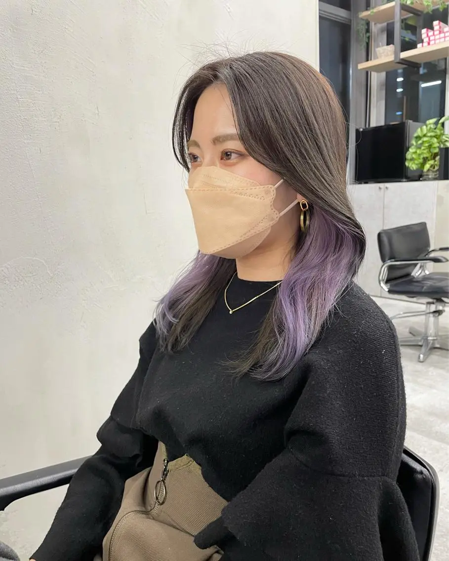 セミロング カラー ブリーチ&髪質改善 TAIGAのヘアスタイル