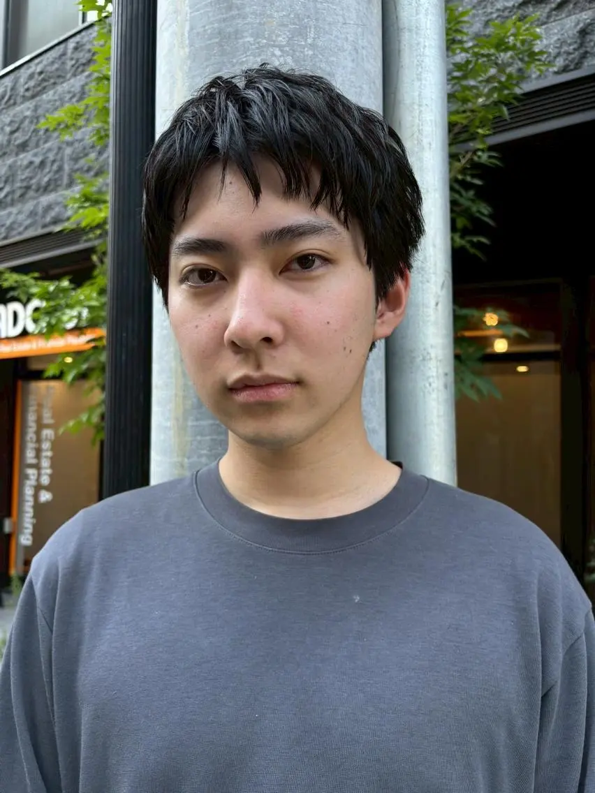 ショート メンズ メンズバレイヤージュ メンズブリーチ メンズハイライト メンズパーマ アッシュ カット ヘアカラー CEINEloq 学芸大学のヘアスタイル