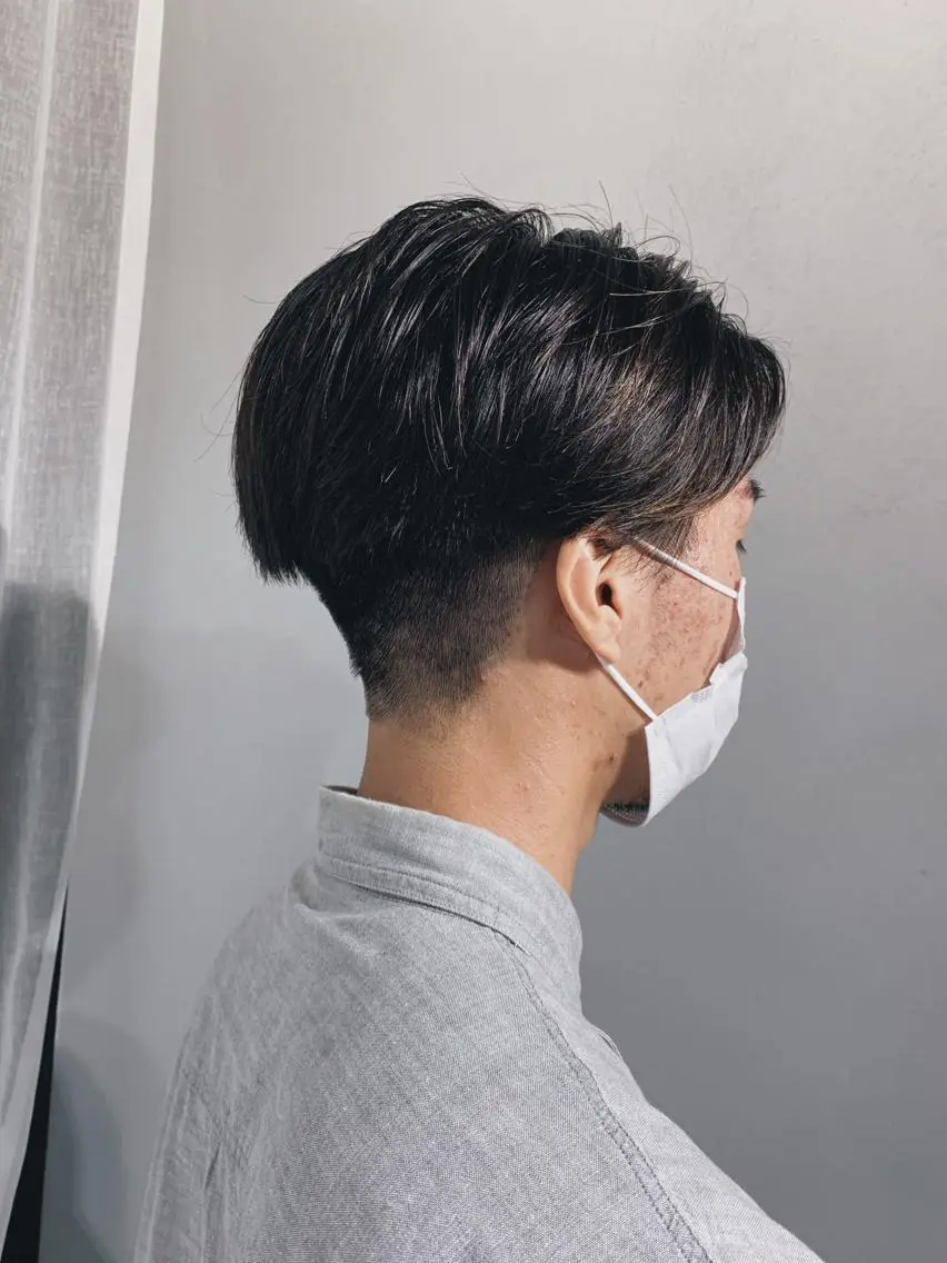 ショート メンズ ボブパーマコテ巻き風 パーマNo1深江秀平のヘアスタイル