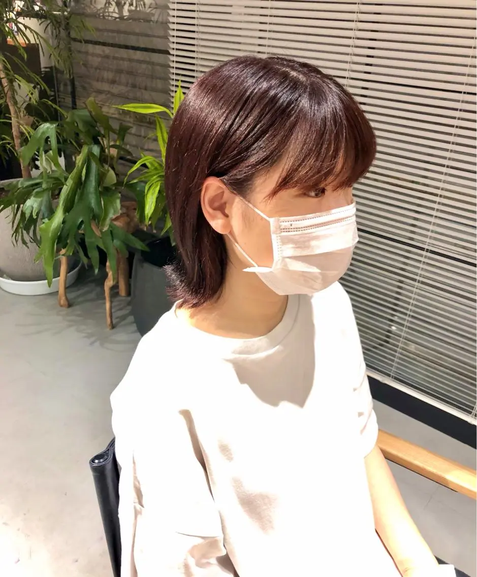 ショート カラー カシス ピンクカラー mizuki /メンズカット募集のヘアスタイル