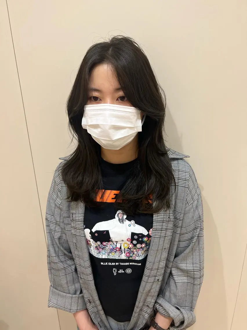 ミディアム カラー エギョモリ 外国人対応 佐久間のヘアスタイル