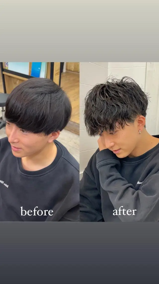 ショート パーマ メンズ HIKARU副店長/ ✨️髪質改善のヘアスタイル