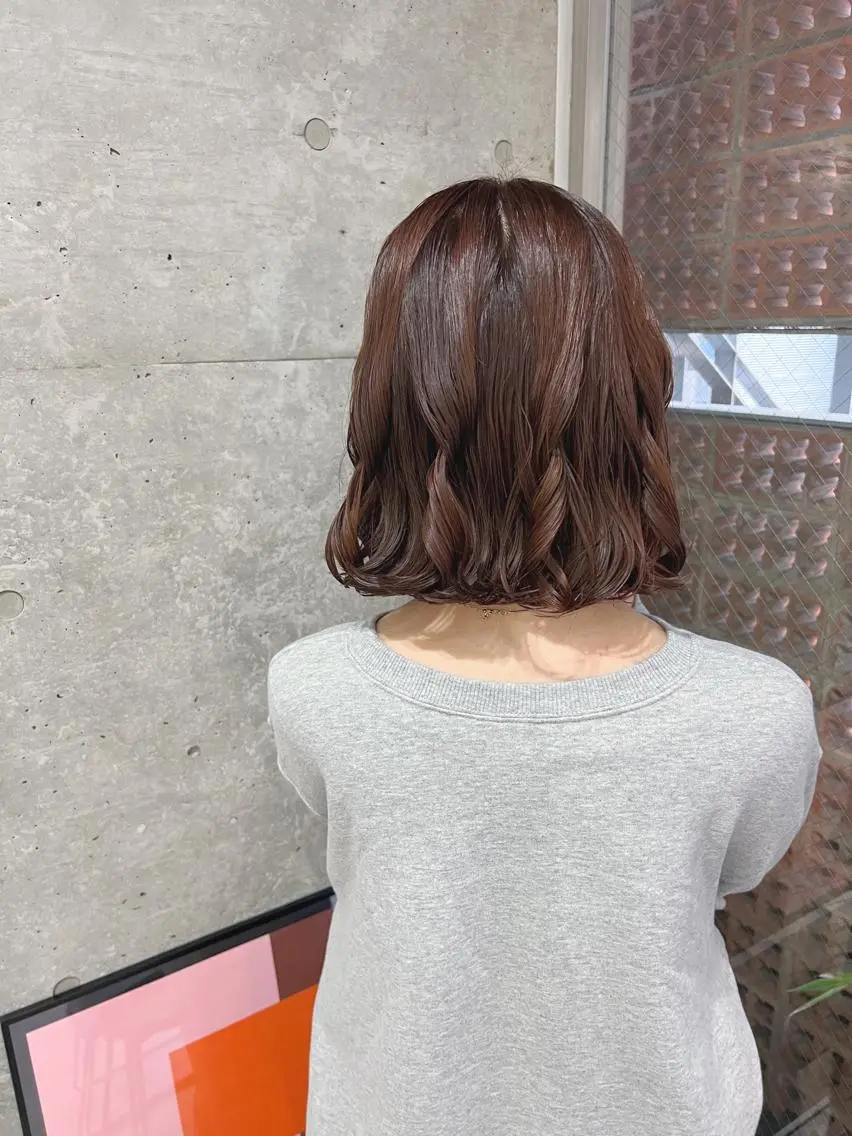 パーマ カット パーマ トリートメント ボブパーマコテ巻き風 パーマNo1深江秀平のヘアスタイル