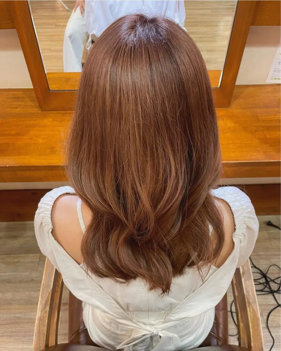 ロング カラー ブラウンカラー ピンクカラー ピンクブラウン レイヤー/艶髪カラー RIKUのヘアスタイル