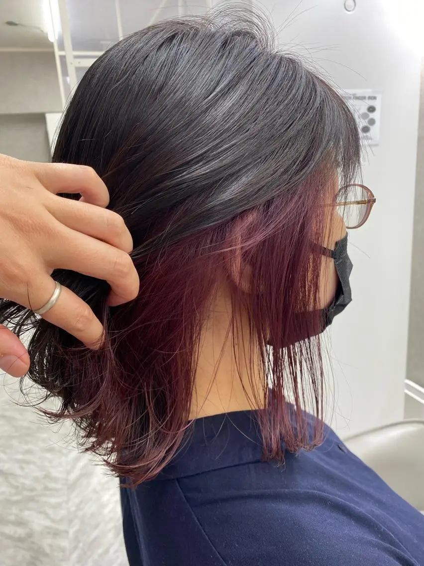 ショート カラー ヘアアレンジ インナーカラー N/デザインカラー 🌿ナギのヘアスタイル
