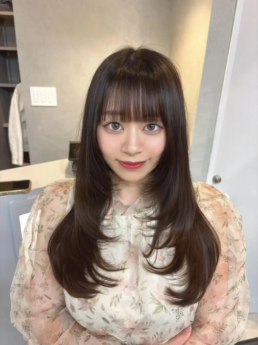 セミロング カラー カット ヘアカラー トリートメント lafit ラフィット 下大利のヘアスタイル