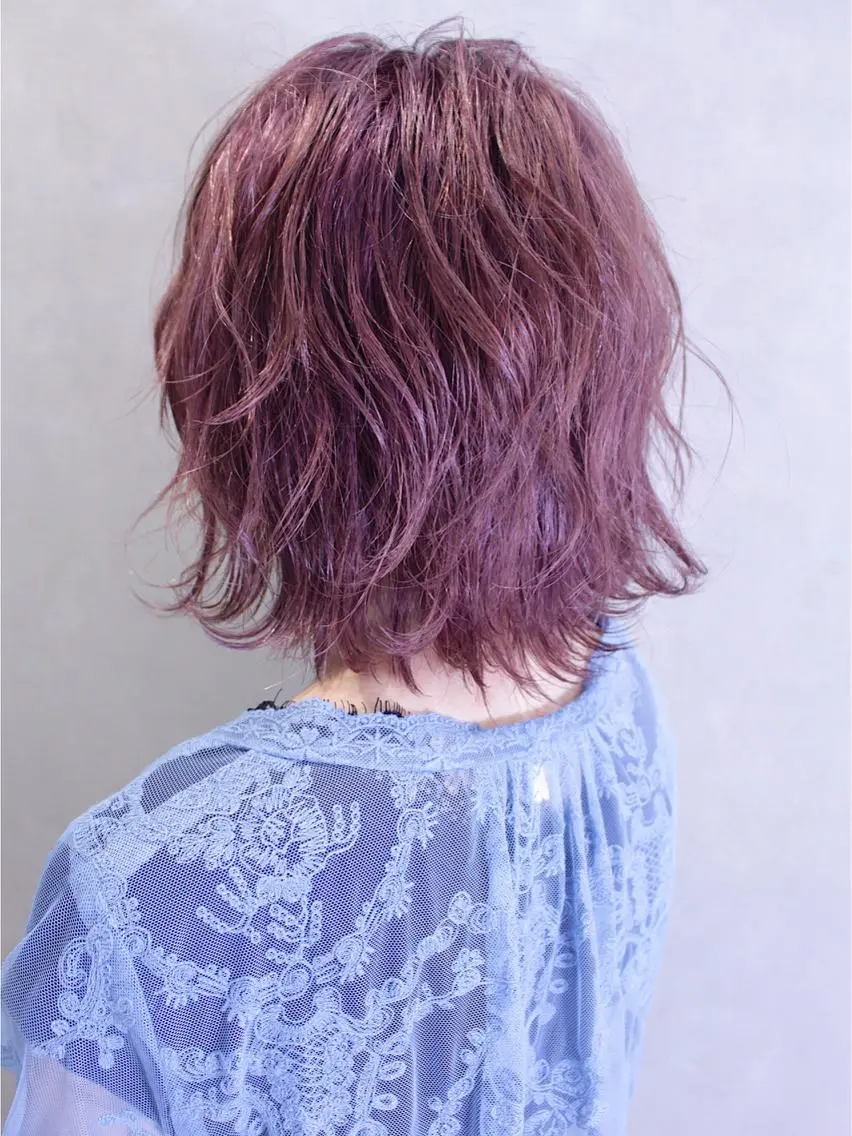 ショート カラー ヘアアレンジ ピンクカラー ヘアカラー トリートメント lani ブリーチ /ダブルカラーのヘアスタイル